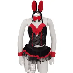 GENERICO - DISFRAZ DE CONEJITA PARA MUJER COLOR ROJO LENCERIA SEXY EN TALLA S-M-L