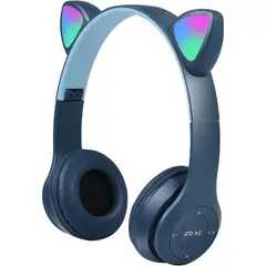 GENERICO - Audífonos Cat Orejas de Gato LED Bluetooth con Micrófono - acero