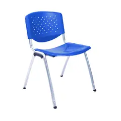 OFIDEAS - Silla de Oficina Visita Prisma Tubo Gris Asiento Azul