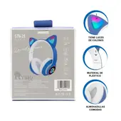 GENERICO - Auriculares Luminosos Coloracion Azul Y+Envoltorio de Regalo