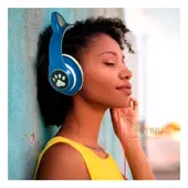 GENERICO - Auriculares Comodos Tipo Gato en Tono Azul Y+Gift MiniAgenda