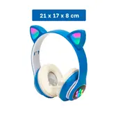 GENERICO - Auriculares Comodos Tipo Gato en Tono Azul Y+Gift MiniAgenda