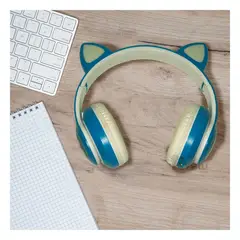 GENERICO - Audifonos Forma de Gato en Color Azul Y+Regalo Stickers