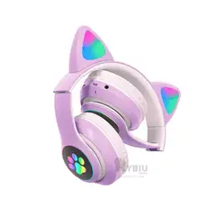 GENERICO - Auriculares Luminosos Color Morado Y+Envoltorio de Regalo