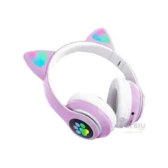 GENERICO - Auriculares con Estilo de Cat Tono Morado Y+Gift Stickers