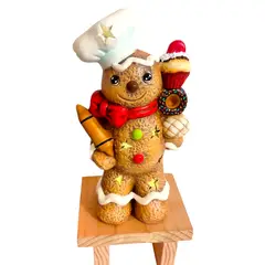 GENERICO - Adorno Navideño Navidad Galleta Jengibre Cerámica y led - Present