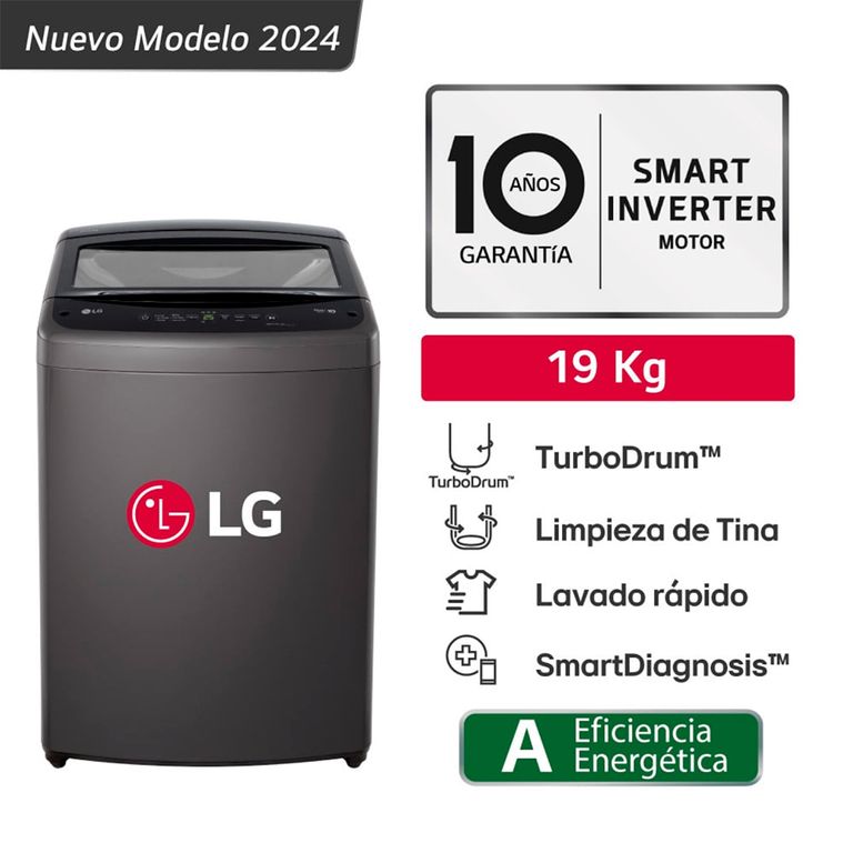 Lavadora Automática TurboDrum WT19BVTB 19 Kg Nuevo Modelo - Gris Oscuro