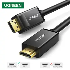 UGREEN - Cable Displayport a HDMI 4K 30Hz 10.8Gbps 2 Metros 3D