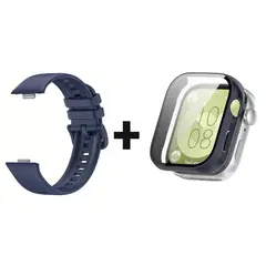 GENERICO - CORREA SILICON + BUMPER PARA HUAWEI WATCH FIT 3 AZUL