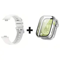 GENERICO - CORREA SILICON + BUMPER PARA HUAWEI WATCH FIT 3 BLANCO