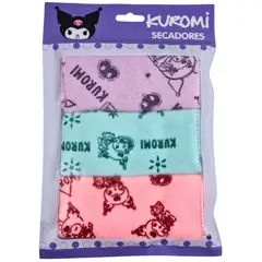 SANRIO - Pack 3 Paños Microfibra KUROMI multiusos