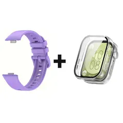 GENERICO - CORREA SILICON + BUMPER PARA HUAWEI WATCH FIT 3 LILA