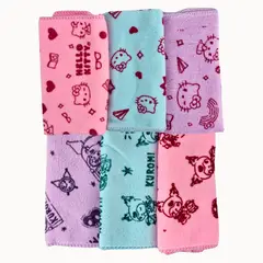 SANRIO - Pack 6 Paños Microfibra HELLO KITTY y KUROMI multiusos
