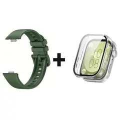 GENERICO - CORREA SILICON + BUMPER PARA HUAWEI WATCH FIT 3 VERDE