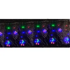 GENERICO - Luces en Cascada de 2m - Diseño Estrellas y Reno Multicolor Navidad