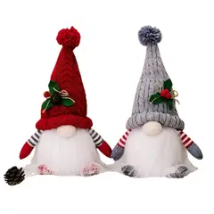 INSPIRA - Set de 2 Muñecos Gnomos Gorro Navideño con Luz LED