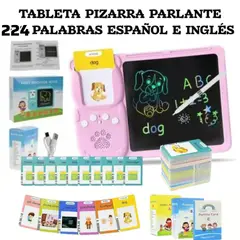 OEM - Tableta Didáctico Parlante 224 palabras Español Inglés ROSA