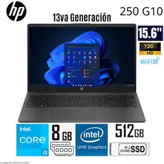 HP - Laptop 250 G10 intel Core i3 1315U 8GB RAM 512GB SSD 15.6" HD