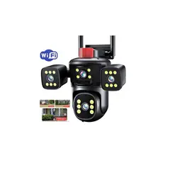 GENERICO - CÁMARA DE SEGURIDAD PULPO 3 LENTES FULL HD IPC-849 LINTERNA SIRENA