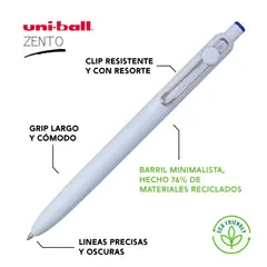 UNI BALL - UNI Zento Bolígrafo Retráctil Tinta Gel Azul - BLUE