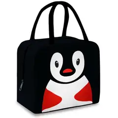 MINARI - Lonchera Térmica para Niños Diseño Pingüino Negro 067L