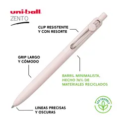 UNI BALL - UNI Zento Bolígrafo Retráctil Tinta Gel Azul - IVORY