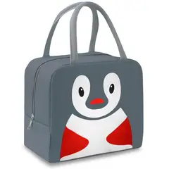 MINARI - Lonchera Térmica para Niños Diseño Pingüino Gris 067L