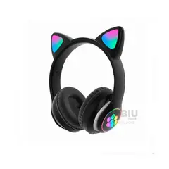 GENERICO - Auriculares Comodos Tipo Gato Tono Negro Y+Gift MiniAgenda