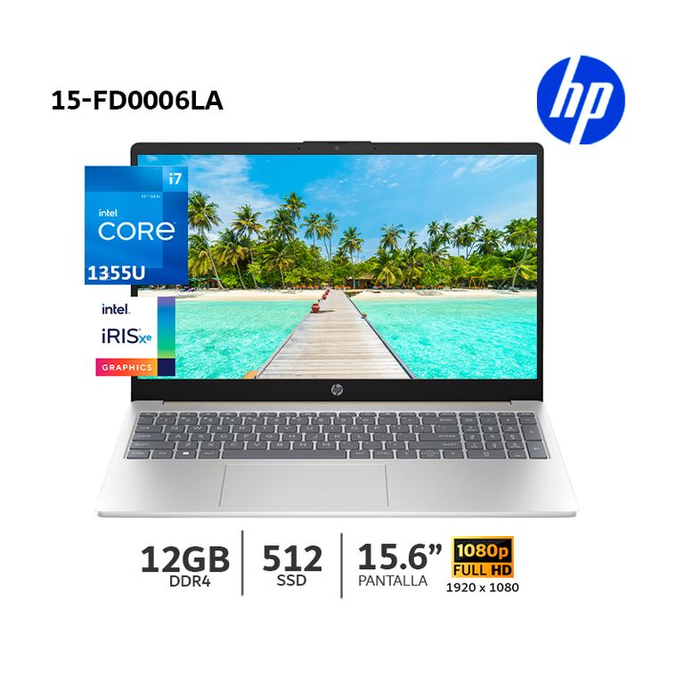 Laptop Core I7-1355U 15-fd0006la156 Pantalla FHD 12Gb Ram 512Gb SSD - 802N8LA