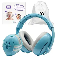 GENERICO - OREJERAS ANTIRUIDO 2 en 1 PARA BEBÉS - CELESTE
