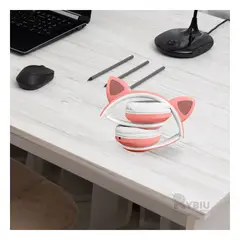 GENERICO - Audifonos Tipo Gato en Color Rosado Y+Regalo Agendita