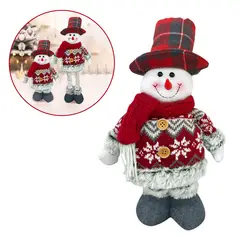 BUYPAL - Patilargo Muñeco de Nieve Rojo Decoración Navideña