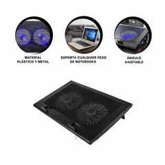 GENERICO - Ventilador Funcional de Laptop Negro Y+Ligas de Regalo