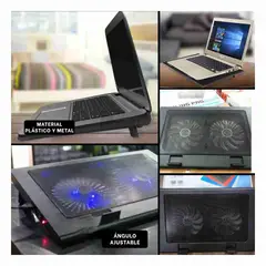 GENERICO - Enfriador con Iluminacion en Tono Negro Y+Regalo Stickers