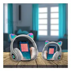 GENERICO - Audifonos Tipo Gato en Coloracion Plomo Y+Regalo Agendita