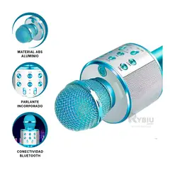 GENERICO - Mic de Material de ABS en Azul Y+Banderitas Adhesivas