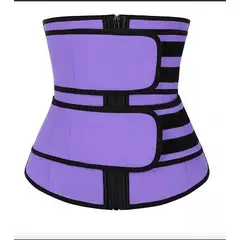 GENERICO - Faja Reductora de Cintura 2 Velcros Para Entrenamiento Purpura