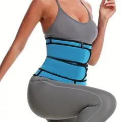 GENERICO - Faja Reductora de Cintura 2 Velcros Para Entrenamiento azul