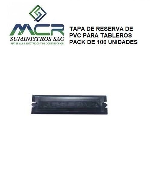 TAPA DE RESERVA DE PVC PARA TABLEROS NEGRO PACK DE 100 UND