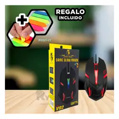 GENERICO - Cursor de Gaming con Luces Negro Y+Regalo Ligas para Peinar