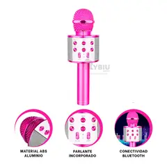 GENERICO - Mic con Parlante Integrado de Fucsia Y+Post-it Adhesivos