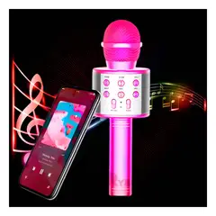 GENERICO - Microfono Util con Bluetooth en Fucsia Y+Regalo Stickers