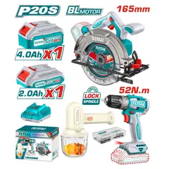 TOTAL TOOLS - SIERRA CIRCULAR+ATORNILLADOR+LICUADORA 20V-TOSLI240583