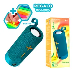 GENERICO - Bocina Versatil con Bluetooth Celeste Y+Banderitas Adhesivas