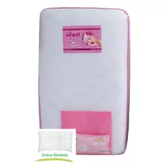 GENERICO - Colchón de bebe Fino Con Cambiador para Pack and Play Rosa