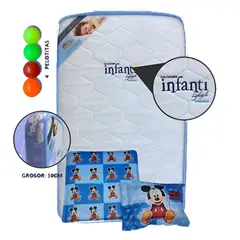 GENERICO - Colchón de Bebe para Cunas Pack and Play Celeste