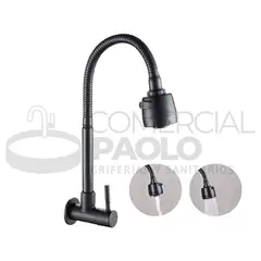 GENERICO - LLAVE DE COCINA PICO FLEXIBLE NEGRO A PARED JZ304088D01