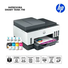 HP - Multifuncional Smart Tank 790 Color,Wi-Fi,Dúplex, ADF+Papel Bond A4