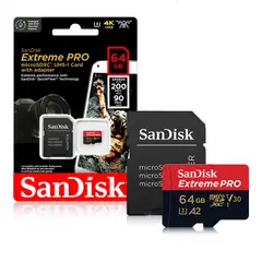 SANDISK - Tarjeta memoria microsd extreme pro 64 gb 200 Mb/s