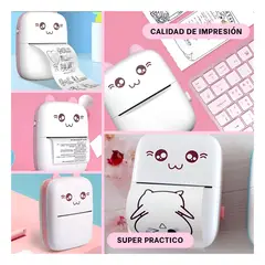 GENERICO - Impresora Funcional Pequeña en Rosado Y+Regalo Stickers